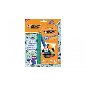 KIT CANETA FASHION+LAPIS DE COR+BORRACHA+APONTADOR