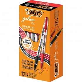 CANETA BIC GELOCITY 0.5MM PT/VM - CX C/12 UN