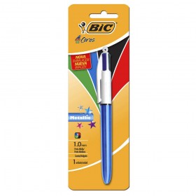 CANETA BIC 4 CORES METALLIC CARTELA C/01 -  AZUL