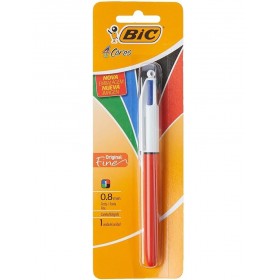 CANETA BIC 4 CORES 0,8MM CARTELA C/01 - FINA