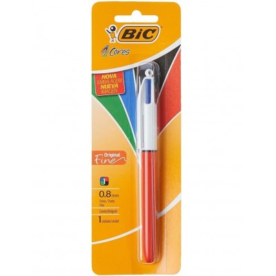 CANETA BIC 4 CORES 0,8MM CARTELA C/01 - FINA