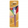 CANETA BIC 4 CORES METALLIC ROSA C/01